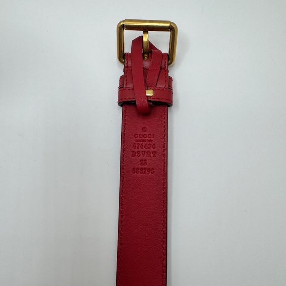 Gucci Marmont Oval Belt Bag Interlocking GG Quilted Leather Red Small 75 cm - Picture 12 of 16